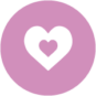 Icon rosa Herz im weißen Herz